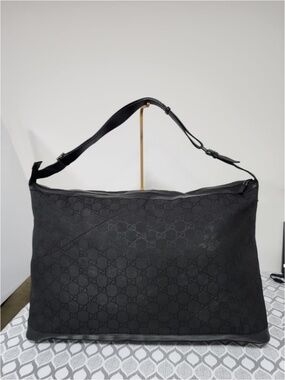 Authentic Gucci GG Nylon Duffle Bag Black